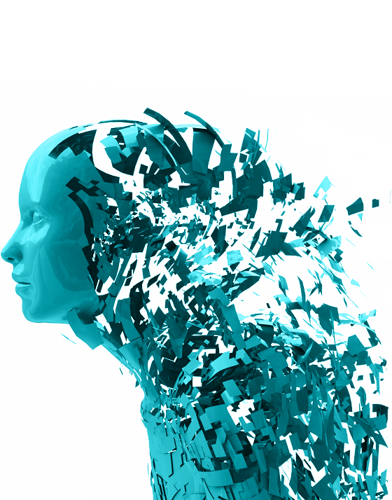 Virtual Human head breaking apart